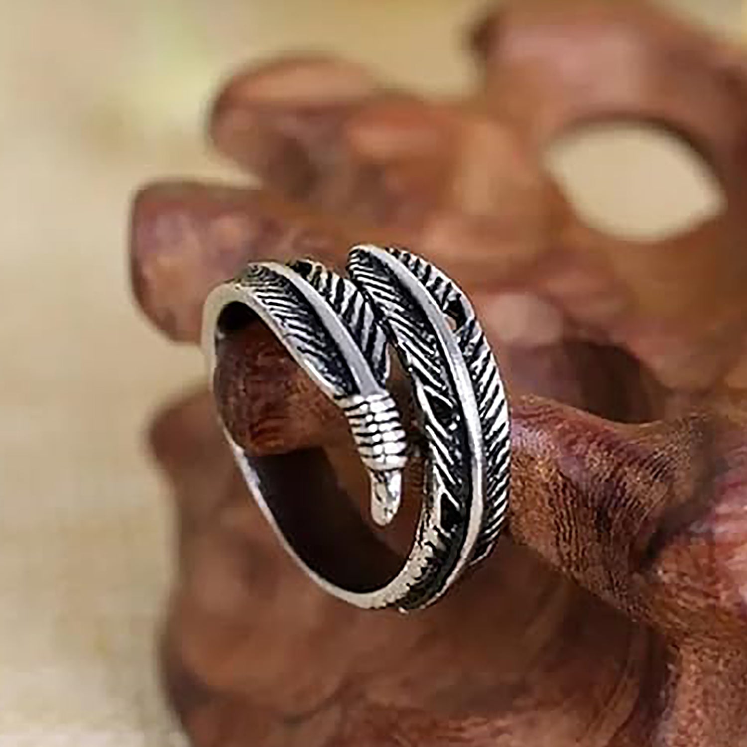 Boho Feather Ring, Gift for Her