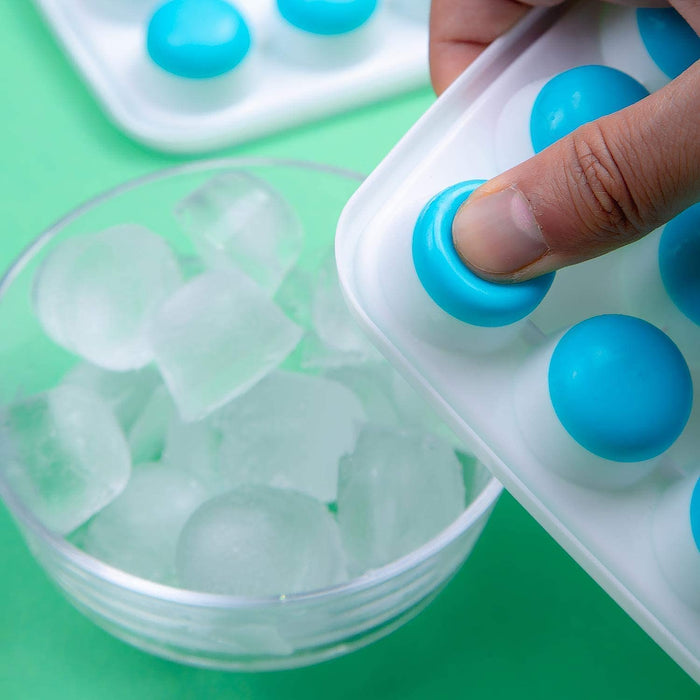 21 Cavity Pop Up Ice Cube Trays-Easy Release, Flexible Silicone Bottom - Stackable, BPA Free, Food Grade - for Convenient Freezer Ice Making (2 Pc Set)