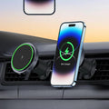 Magnetic Car Charger – Wireless Phone Mount with RGB Lights | Phonixio