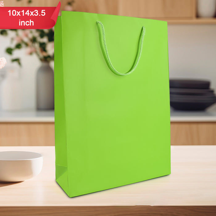 Parrot Green Paper Shopping Bag (10x14x5 inch)