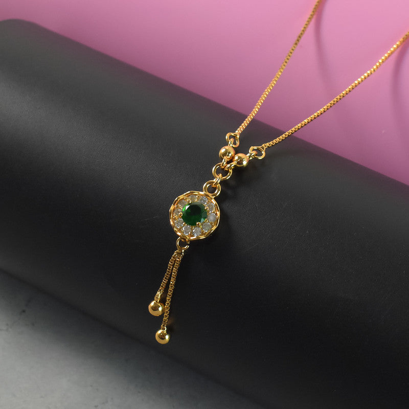 Emerald Green Crystal Pendant Necklace for Women
