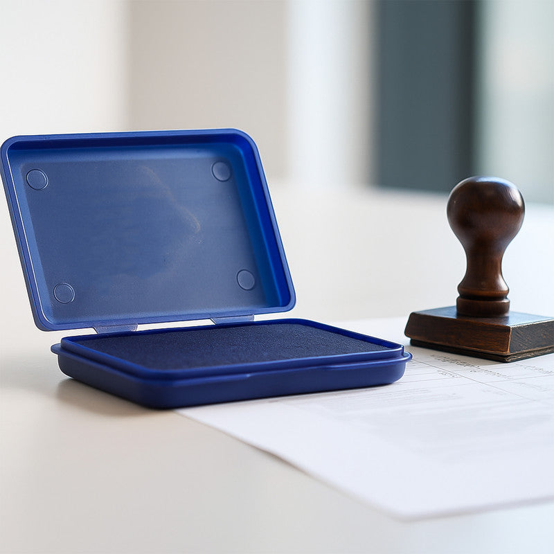 Office Mate Feather Touch Stamp Pad Medium – Blue Colour (108mm × 65mm)