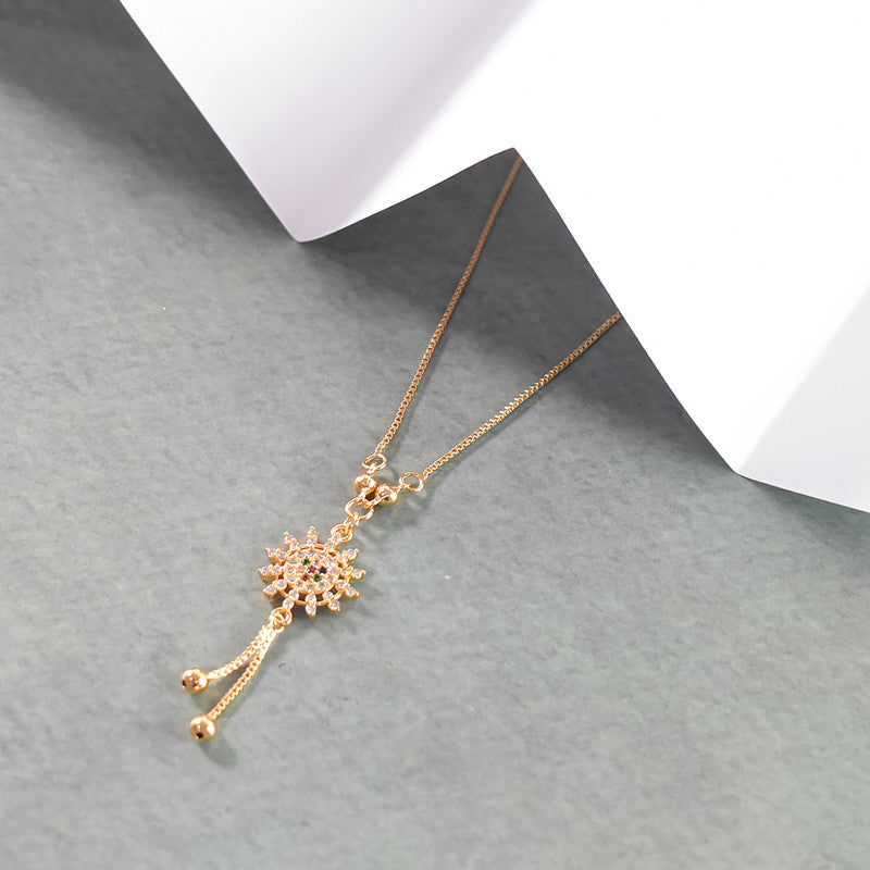 Trendy Sun-Shaped Pendant Necklace for Women