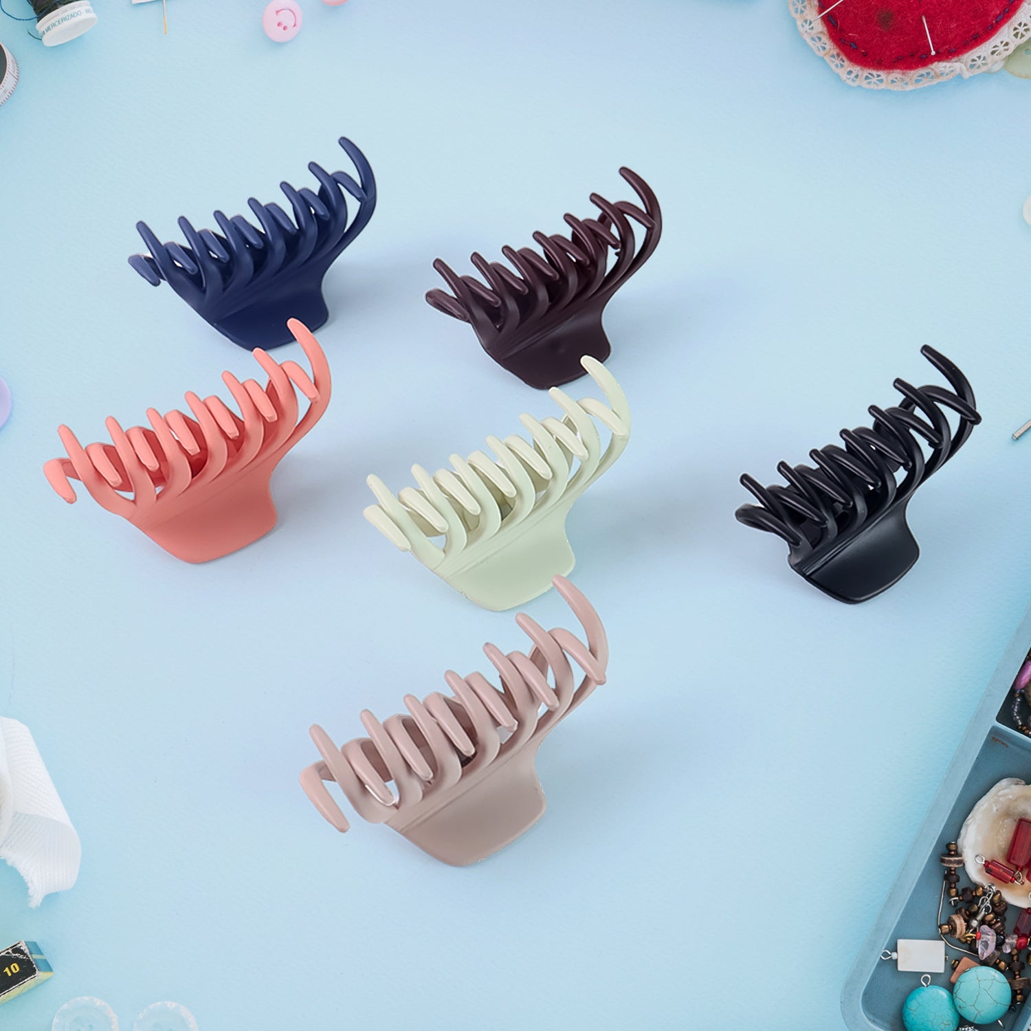 Hair Claw Clips Set for Women & Girls (Mix Design,  Multicolor & 12 Pc)