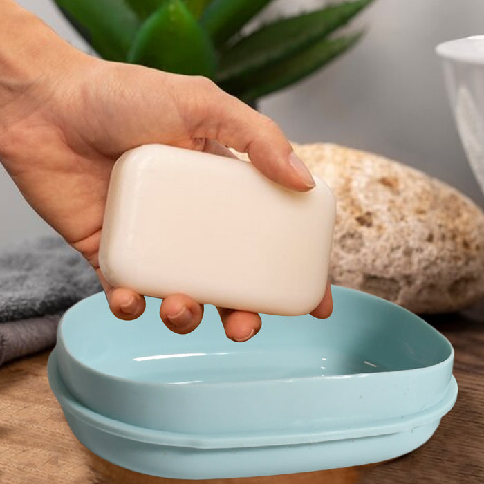 Soap Container, Soap Box Household Kitchen and Bathroom Can Use PP Material Drain Box, Soap Dish, for Bathroom Shower Home Outdoor Camping (1 Pc)