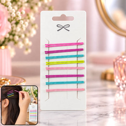 colourful metal hair pins set