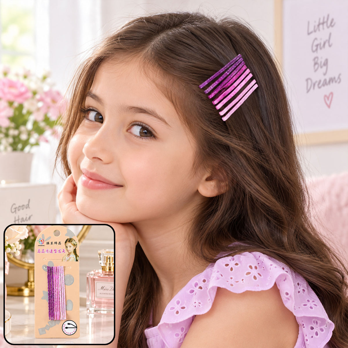 Metal Hair Pins Glitter Finish - 02.jpg