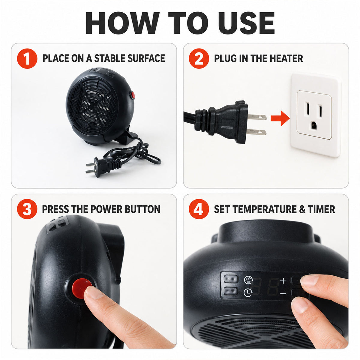 Compact electric room heater usage guide