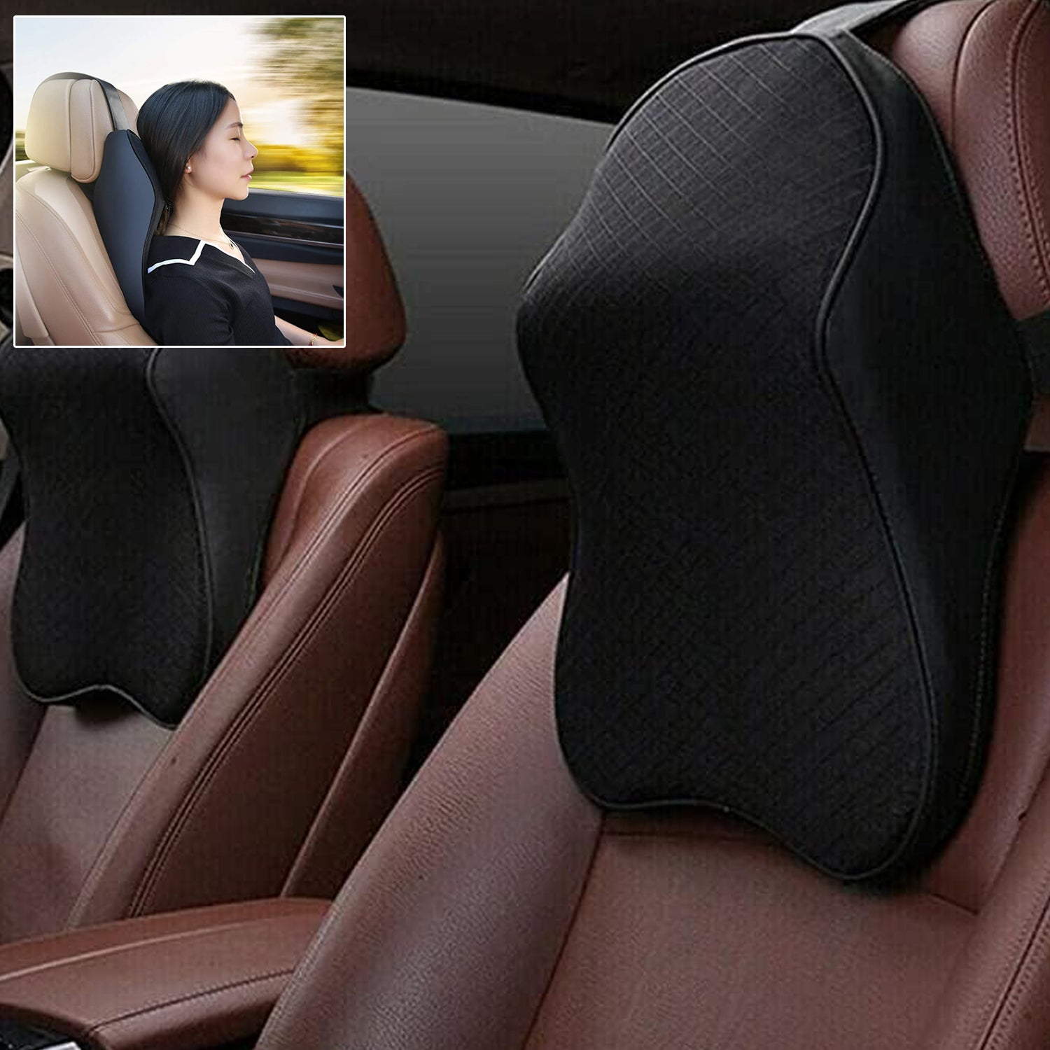 Ergonomic car seat neck support cushion
