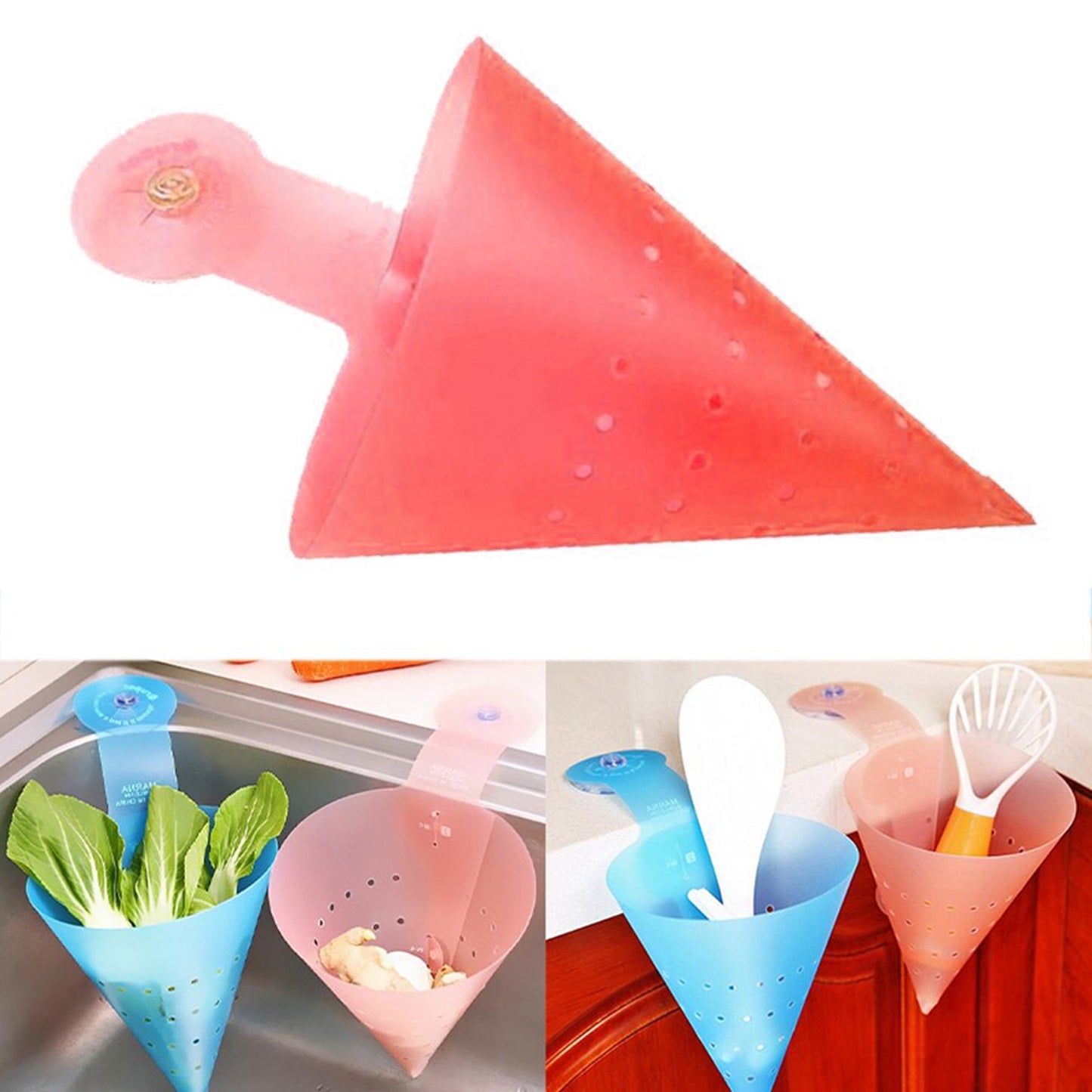 Multipurpose Hanging Sink Corner Strainer with Suction Cup (1 Pc)