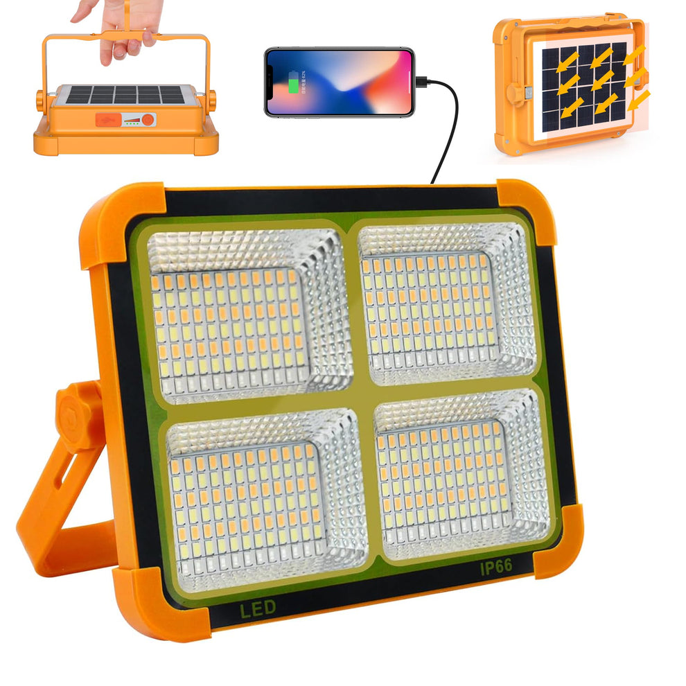 Solar LED Flood Light with Power Bank - High Brightness & Portable