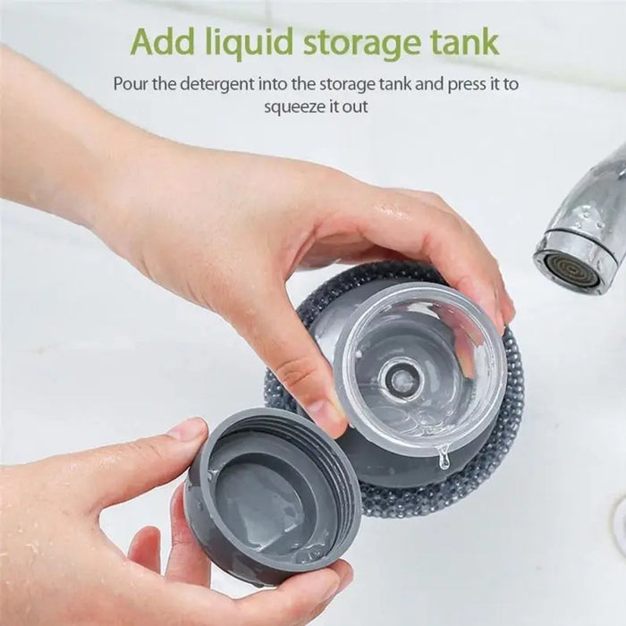 4921 Soap Dispensing Palm Brush Washing Liquid Dish Brush Soap Pot Utensils with Dispenser Cleaning