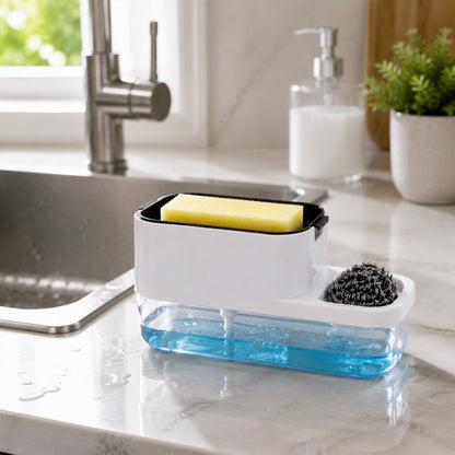 Kitchen Sink Utility Combo – Flexible Faucet Sprayer, Drain Basket, Soap Caddy & Dish Brush