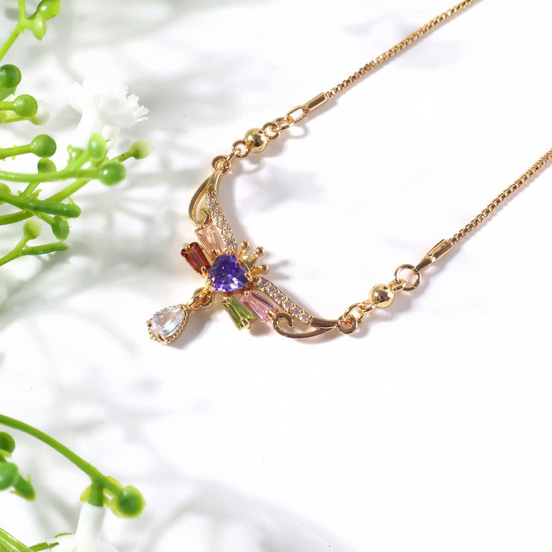 Charming Multicolor Crystal Pendant Necklace for Women