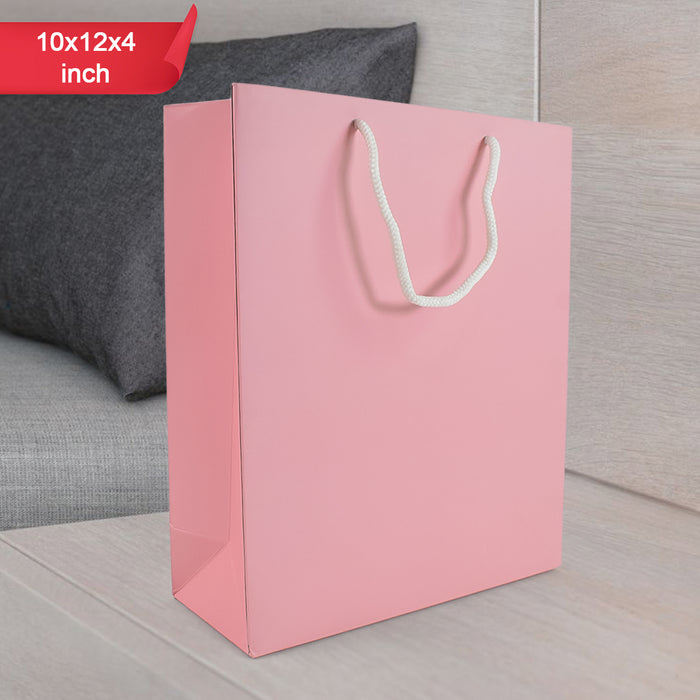 Plain Pink Paper Wedding Gift Bag (10x12x4 inch)