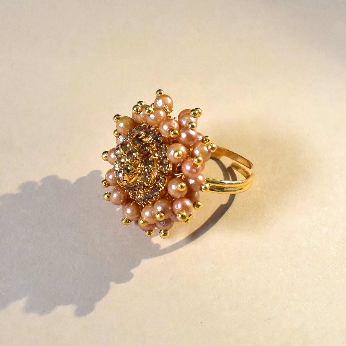 Luxurious Gold Plated Guchha Ring - Classic Charm