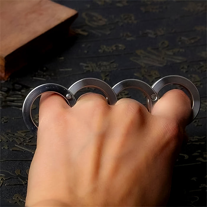 Portable 4 Finger Ring Unique Rotating Folding Ring (1 Set)