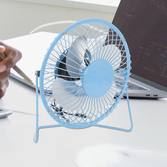 USB Table Desk Personal Metal Electronic Fan, Compatible with Computers, Laptops, Student Dormitory, Suitable For Office, School Use (1 Pc)
