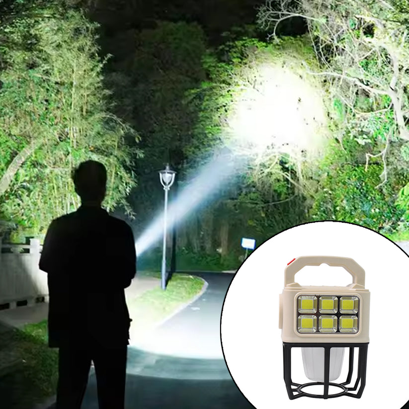 Solar Portable Camping Lantern with 3 Light Modes & USB Charging