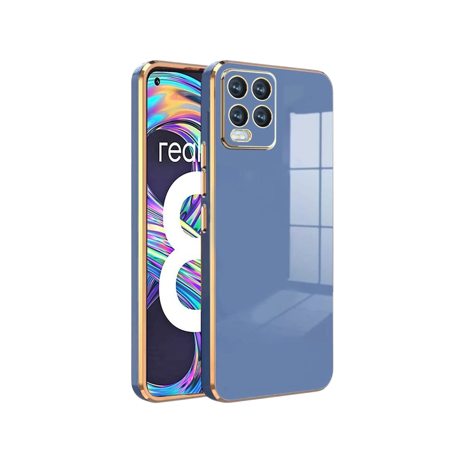 Realme के लिए क्लियर हार्ड क्रोम केस