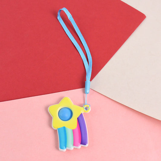 Stress Relief Silicone Push Fidget Toy Keychain for Kids (1 Pc)