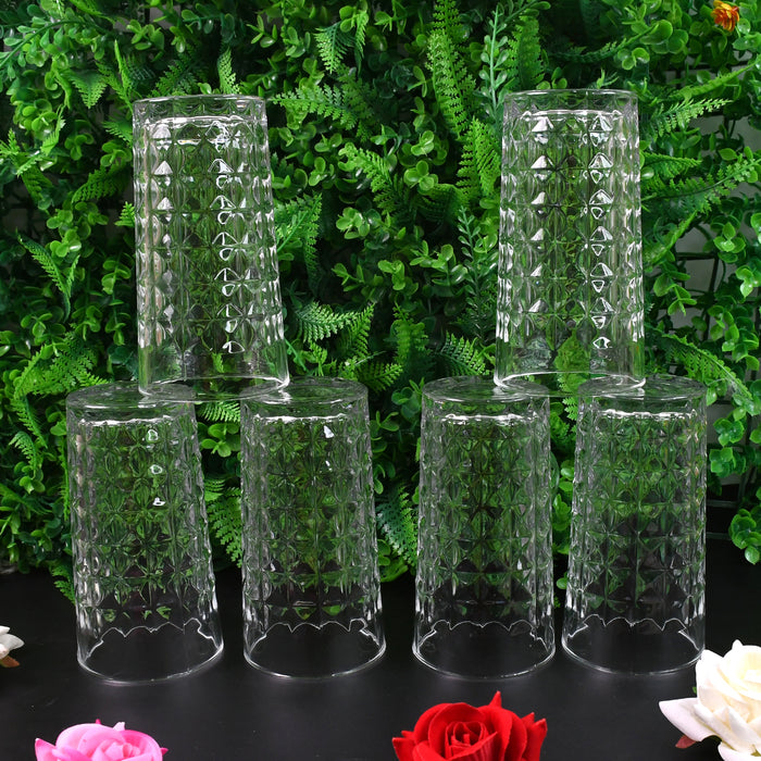 Glass Tumbler, Juice Glasses and Transparent Water Glasses Big Size (6 Pcs Set / 278 ML)