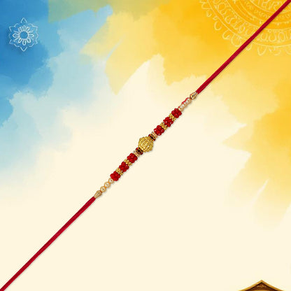 Handcrafted Designer Rakhi with Golden Centerpiece (1 Pc)