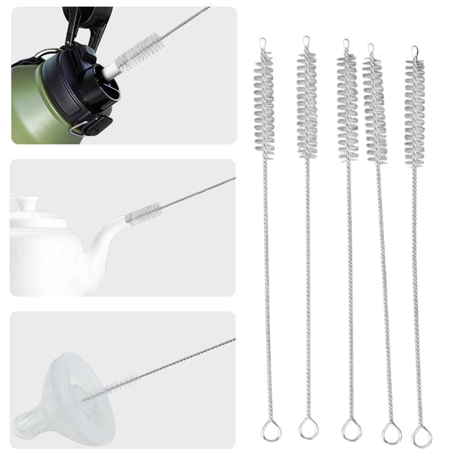 Straw & Bottle Cleaning Brush Set (10 Pc)