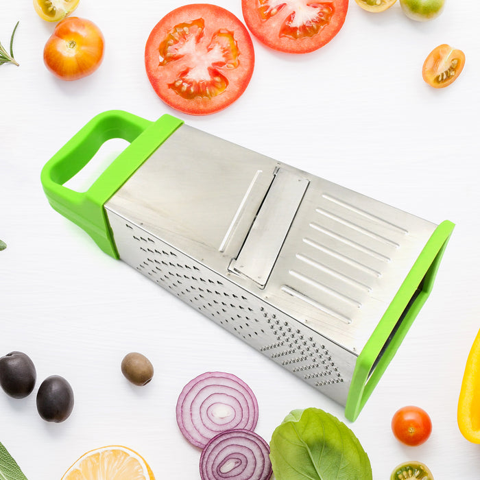 5585 Miracle 5 In 1 Multifunctional Stainless Steel, Cheese Grater With Handle Stainless Steel Material Food Grater For Carrot, Cheese, Panner, Lemon or orange Peel and other Vegetable & Fruit  