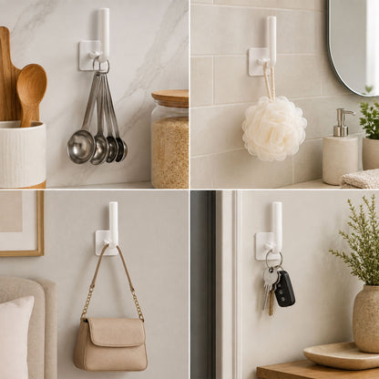 Self Adhesive Wall Hook for Bathroom Drill Free Towel Hook (1 Pc)