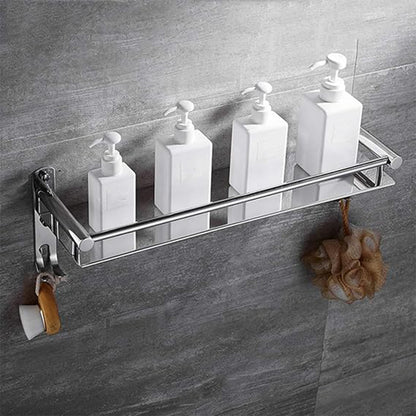 Stainless Steel Wall Mounted Washroom Rack - Single Layer Multipurpose Cabinet