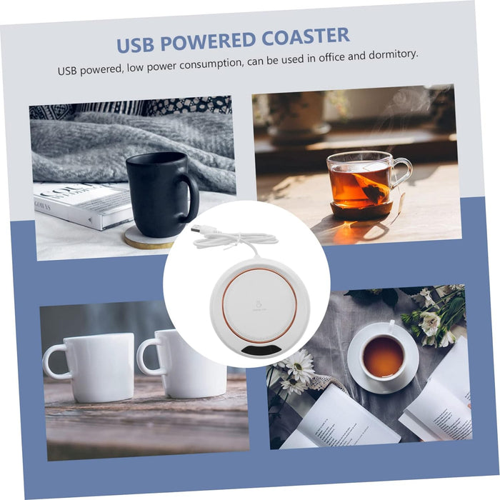 USB Warm Coaster Heated Coffee Mug Portable Office Desk Portable Cup, Heater Coffee Mug Warmer Electric Cup Warmer (1 Pc)