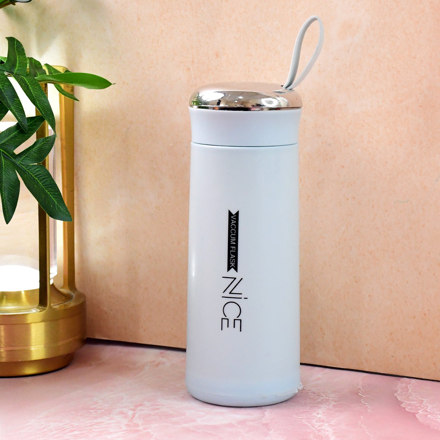 Water bottle 400ml leak proof, glass water bottle with daily water intake for gym and children, Nice Bottle (1 pc / Light Blue Color)