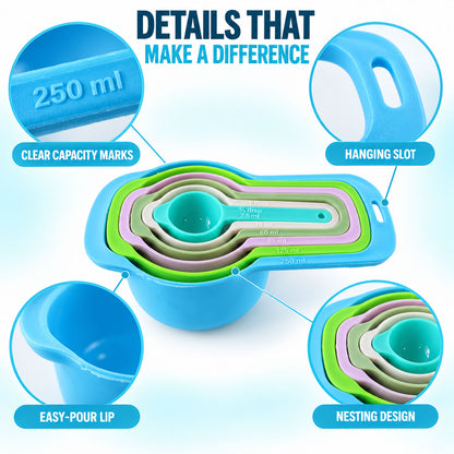 Features of plastic measuring spoons for kitchen.