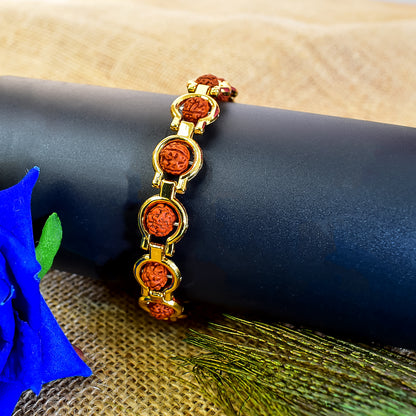 Gold-Plated Rudraksh Bracelet