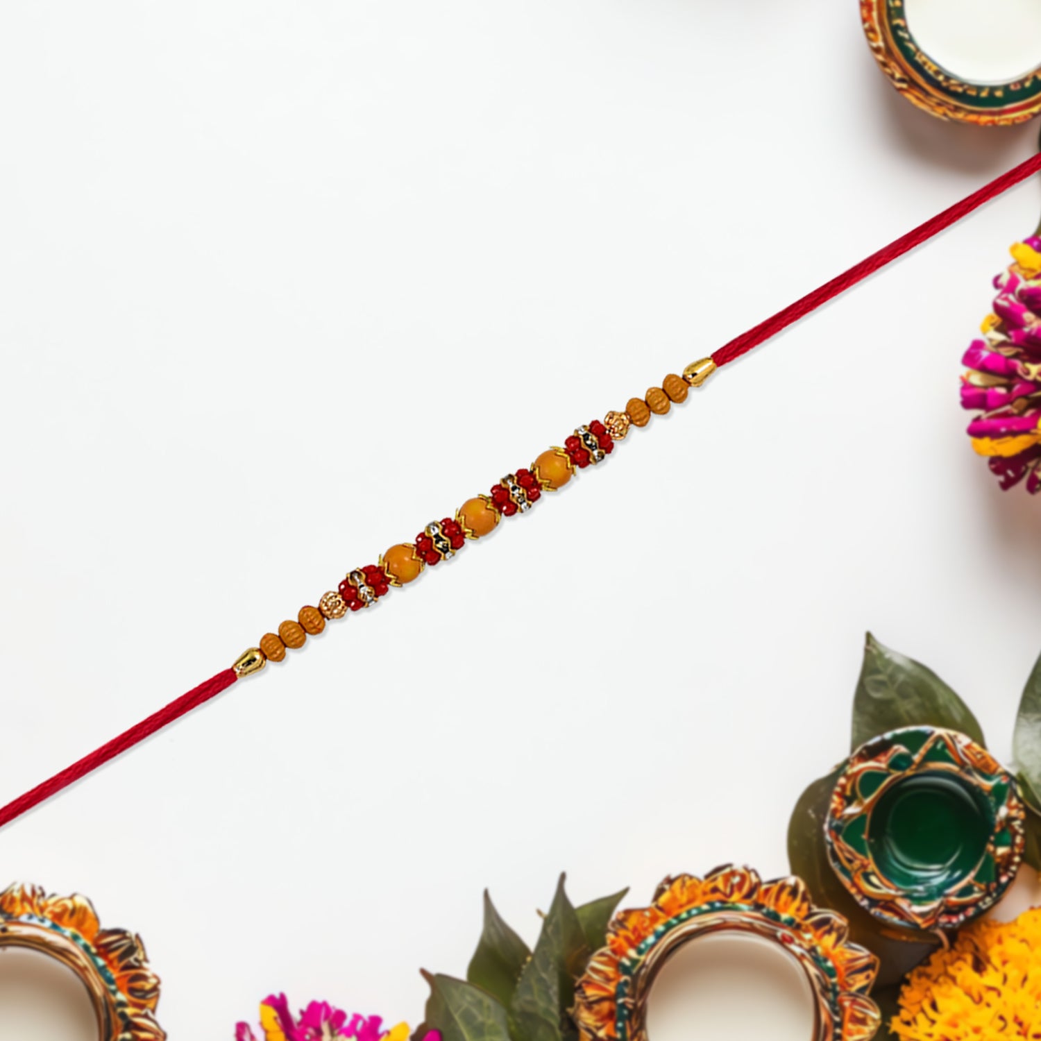 Festive Multicolor Beaded Rakhi for Brother (1 Pc)