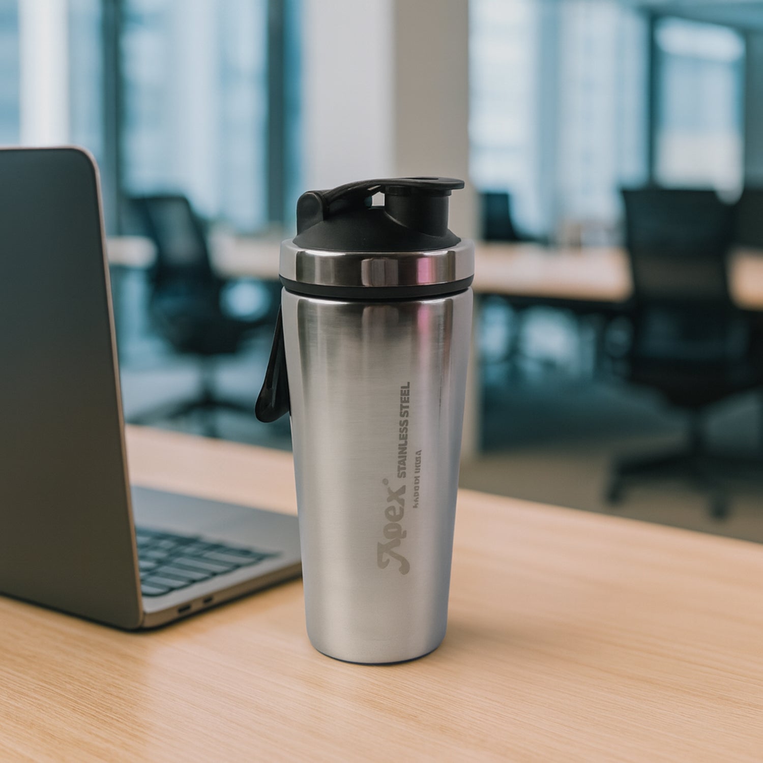 Apex Stainless Steel Gym Shaker Bottle and Spring (1000ML / 1 Pc)