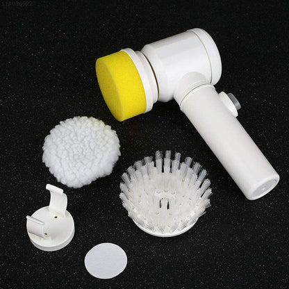 Portable Electric Cleaning Brush with 3 Replaceable Brush Heads (5 In 1)