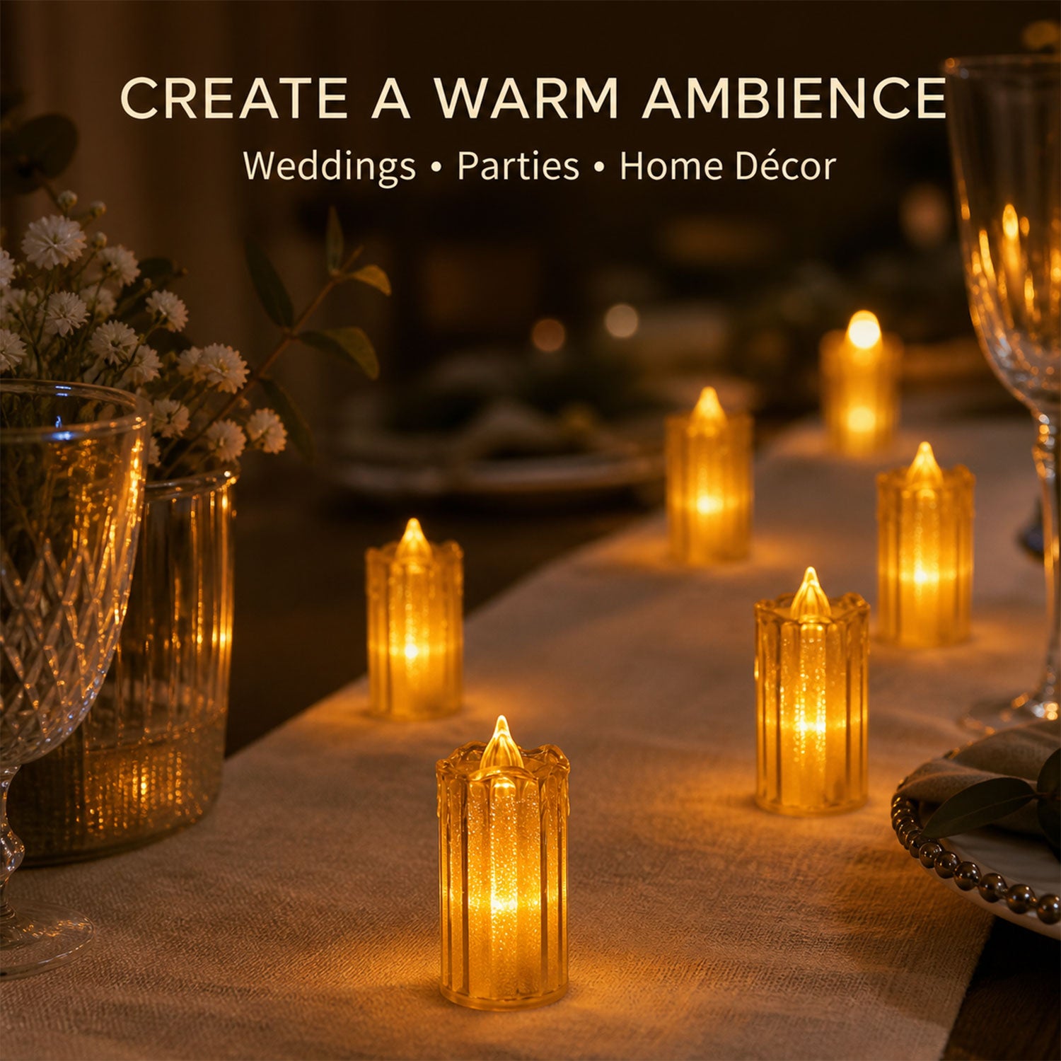 Flameless LED Candles – Decorative Tea Lights