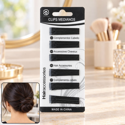 Metal Hair Pins with Rounded Tips for Bun Updo and Everyday Hair Styling (48 Pc)