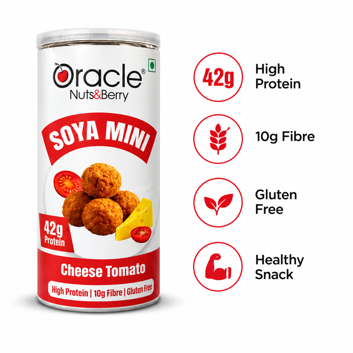 Cheese Tomato Soya Mini Premium High Protein Roasted Crunchy Tasty Soya Bites (120g)