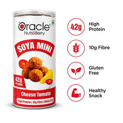 Cheese Tomato Soya Mini Premium High Protein Roasted Crunchy Tasty Soya Bites (120g)
