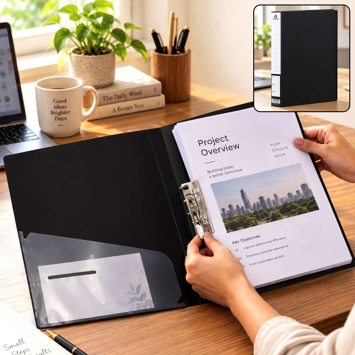 Clip Document Folder – Secure, Foldable A4 Organizer for Office