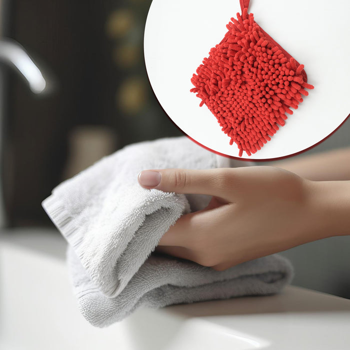 4 Pcs Hand Towel Kitchen Hanging Loop Soft Coral Small Soft Dish Towels  Wipe