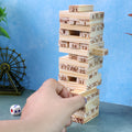 Wooden Tumbling Tower Game – 54 Numbered Blocks & Dice Set