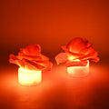 Rose LED Flickering Tealight Candles – Romantic Flameless Glow