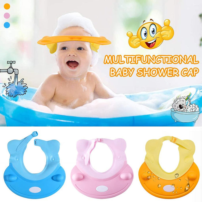 Silicone baby shower cap for head and ear protection