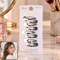 Metal Snap Hair Clips Set 4 Cm for Women and Girls (8 Pc)