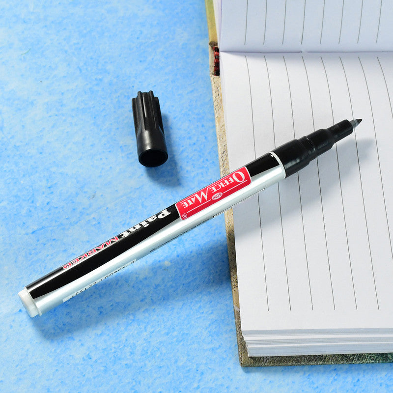 Office Mate Paint Marker – Black Colour Extra Fine Plastic Nib