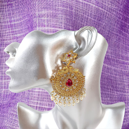 Traditional Gold Plated Chandbali Earrings